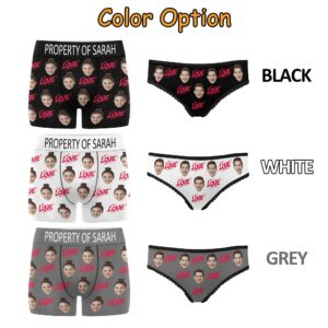 Custom Photo And Name Couple Matching Boxers