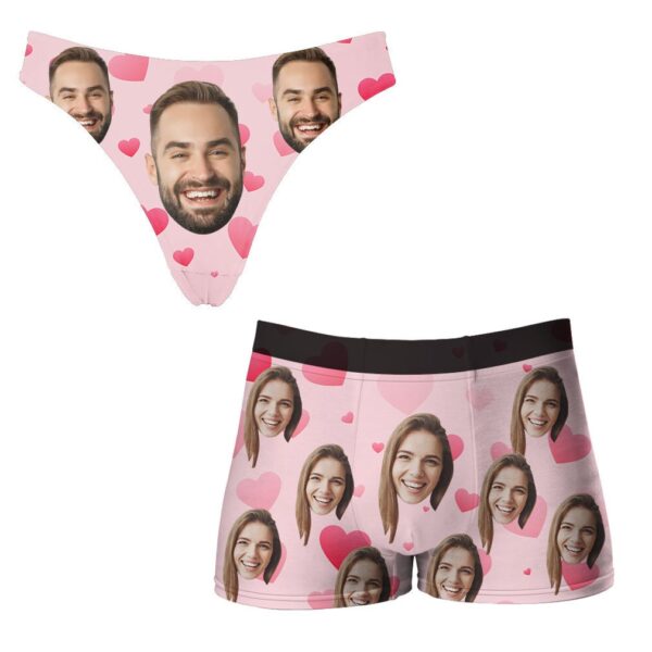 Custom Photo Couple Matching Boxers