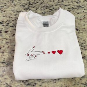 Hand And Hearts Embroidered Sweatshirt