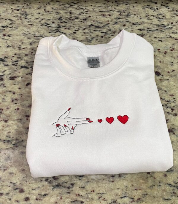 Hand And Hearts Embroidered Sweatshirt