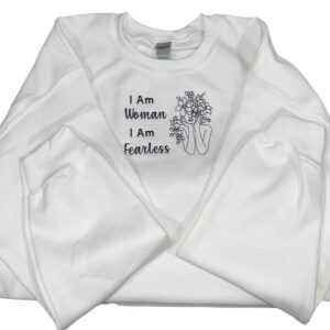 I Am Women Fearless Embroidered Mental Health Sweatshirt