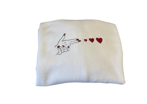 Hand And Hearts Embroidered Sweatshirt