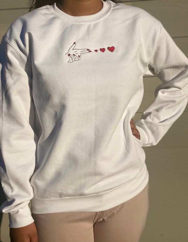 Hand And Hearts Embroidered Sweatshirt