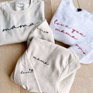 Boy Mom Embroidered Mama Sweatshirt