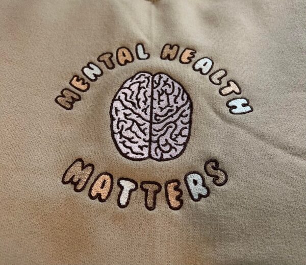 Embroidered Brain Mental Health Matters Sweatshirt