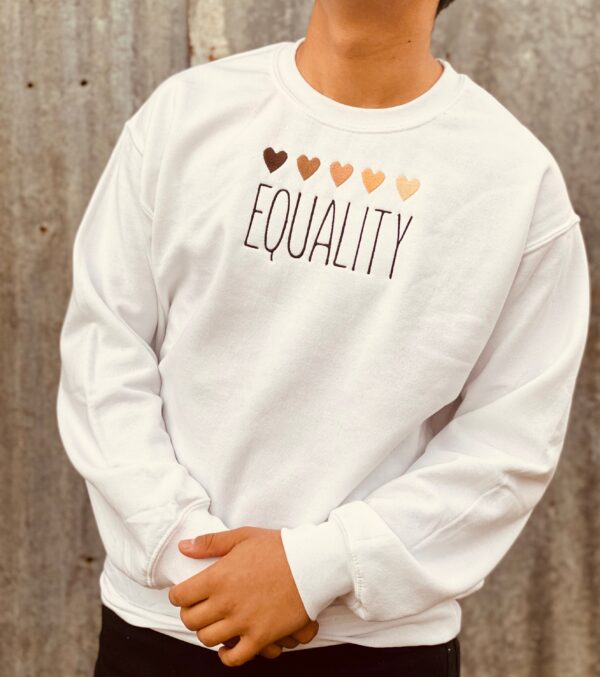 Heart Equality Embroidered Mental Health Sweatshirt