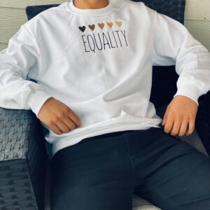 Heart Equality Embroidered Mental Health Sweatshirt