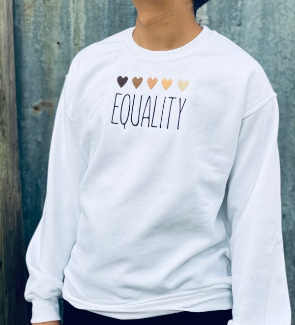 Heart Equality Embroidered Mental Health Sweatshirt