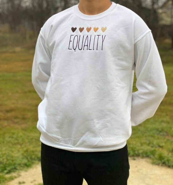 Heart Equality Embroidered Mental Health Sweatshirt