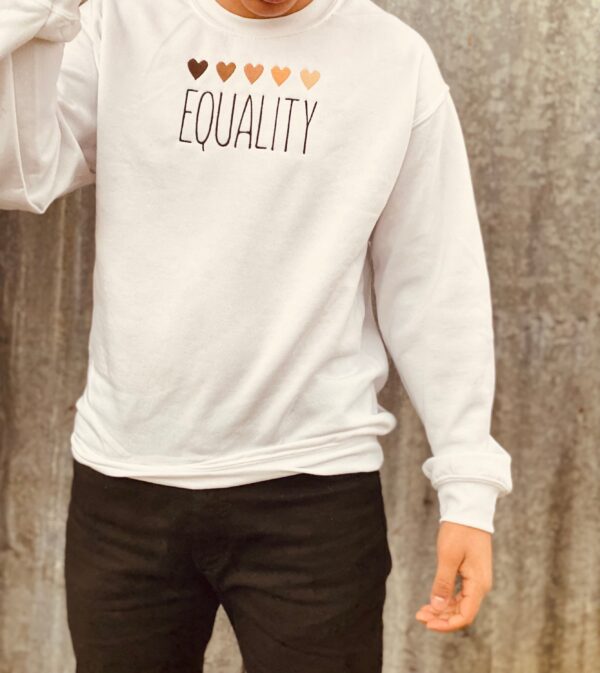 Heart Equality Embroidered Mental Health Sweatshirt