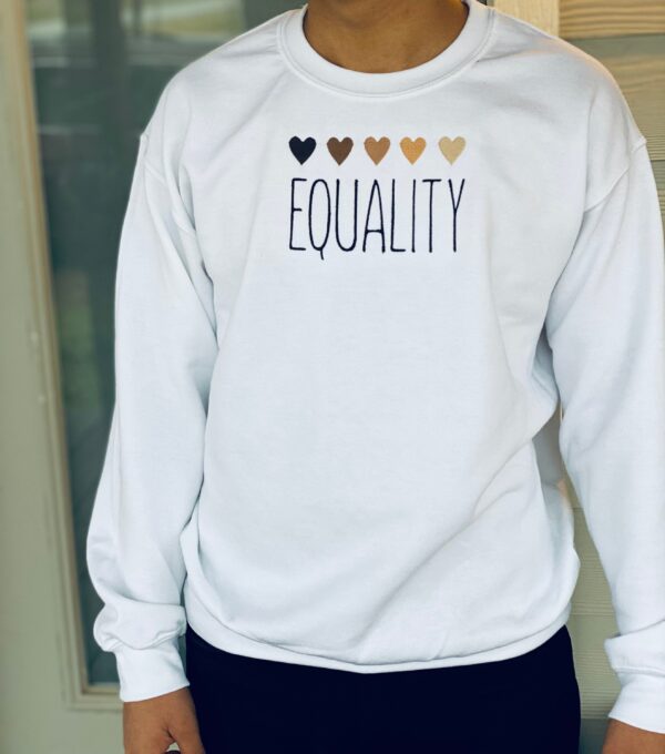 Heart Equality Embroidered Mental Health Sweatshirt