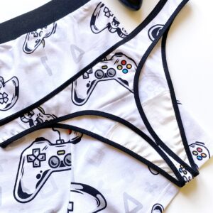 Game Controller Print Couple Matching Boxers