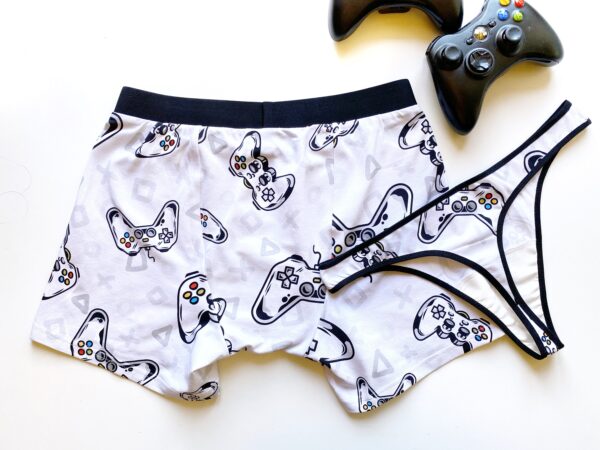 Game Controller Print Couple Matching Boxers