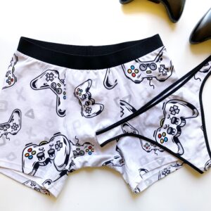 Game Controller Print Couple Matching Boxers