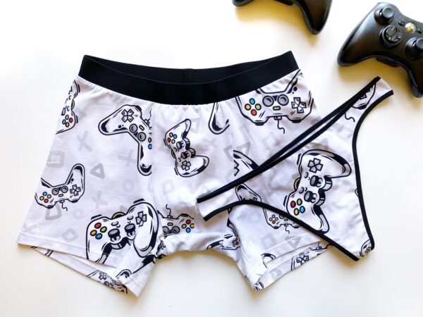 Game Controller Print Couple Matching Boxers