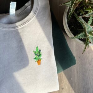 Embroidered Plant Sweatshirt