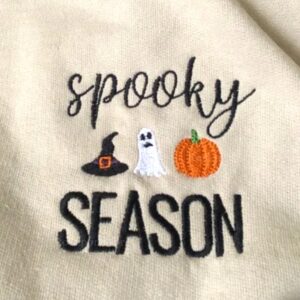 Spooky Season Embroidered Halloween Sweatshirt