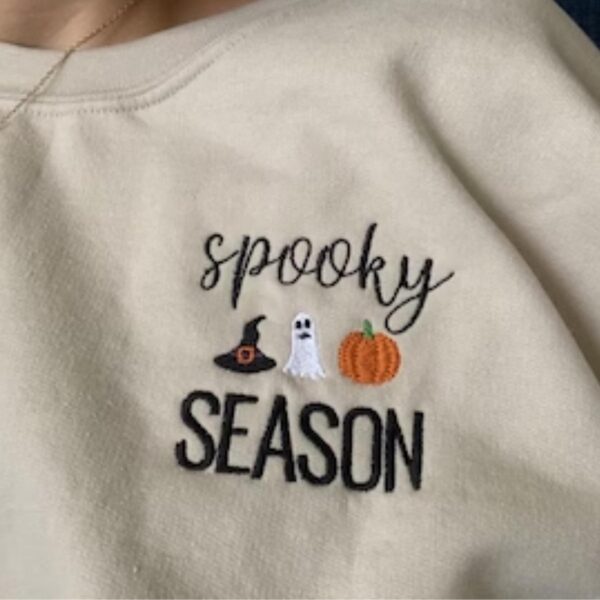 Spooky Season Embroidered Halloween Sweatshirt