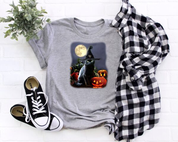 Halloween Cat Shirt Pumpkin