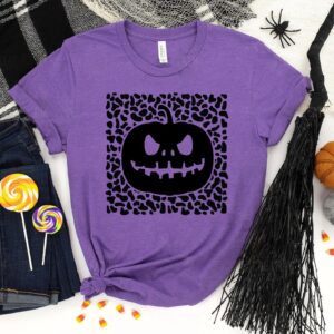 Leopard Pumpkin Tee Pumpkin Halloween T-Shirt