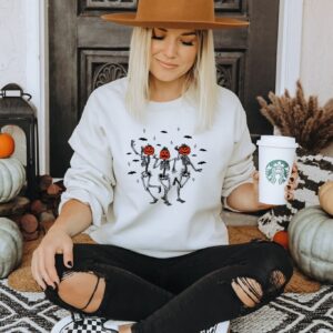 Dancing Pumpkin Skeleton Sweatshirt