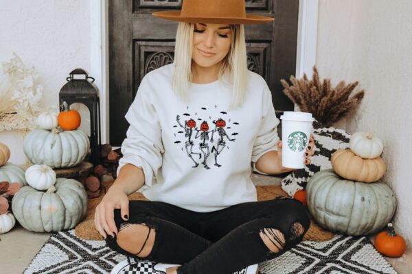 Dancing Pumpkin Skeleton Sweatshirt