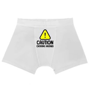 Funny Caution Personalized Boxers