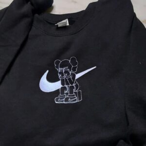 Brand Kaws Nike Logo Embroidered Sweatshirt