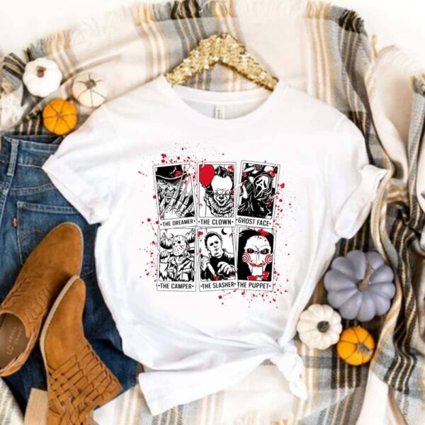 Vintage Halloween Horror Movie Tarot Cards Shirt