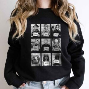 Halloween Mugshots Horror Movie Characters Shirt