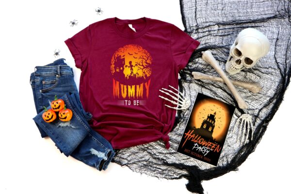 Mummy To Be Halloween Shirt Skeleton