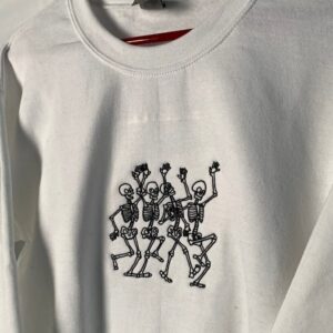 Skeleton Embroidered Halloween Sweatshirt