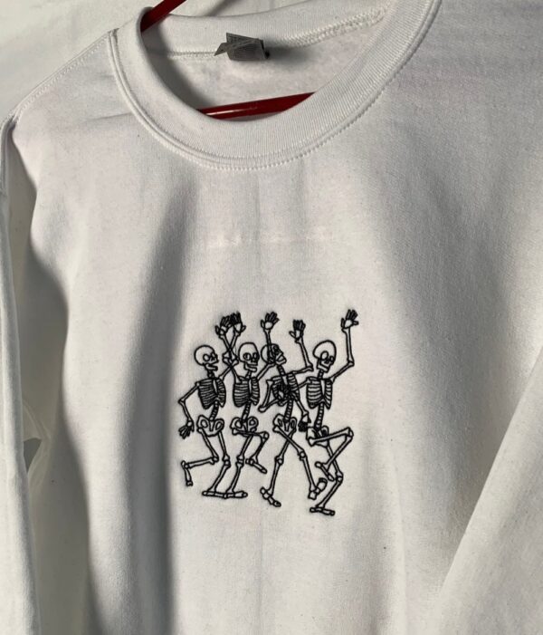 Skeleton Embroidered Halloween Sweatshirt