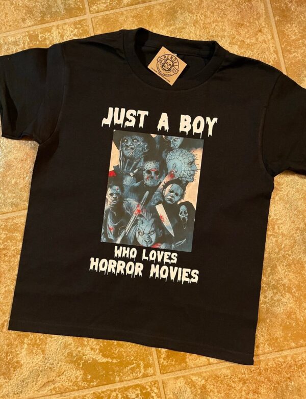 Just A Boy Who Likes Scary Movies Shirt