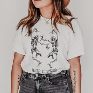 Keep It Weird Dancing Skeleton Shirt – Funny Halloween