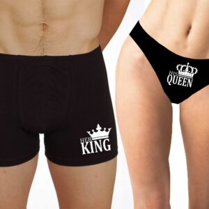 King And Queen Couple Matching Boxers