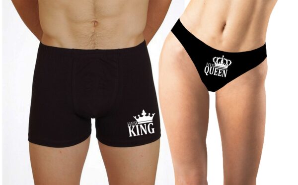 King And Queen Couple Matching Boxers