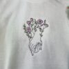 Minimalist Hands & Flowers Embroidered Mental Health Sweatshirt