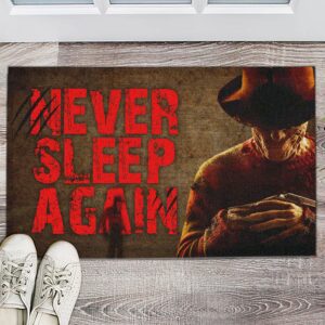 Movie Halloween Doormat Never Sleep Again