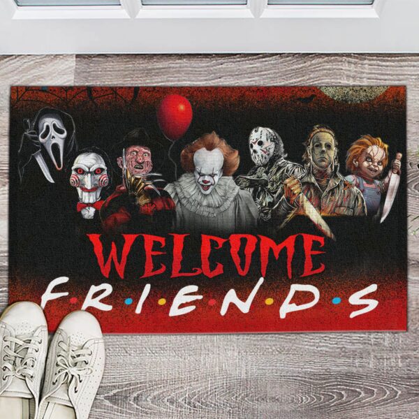 Movie Halloween Doormat Welcome Friends