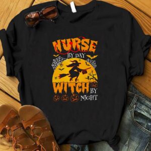 Nurse By Day Witch Night Funny Halloween Shirt