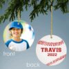 Personalized Christmas Portrait Basketball Design Photo Ornament