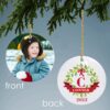 Personalized Christmas Portrait Soccer Design Photo Ornament