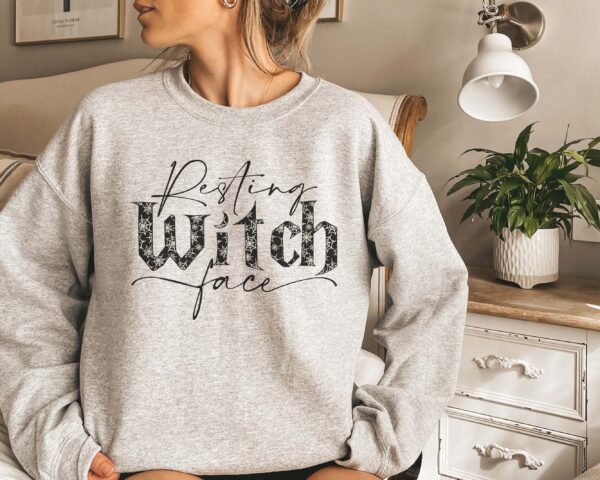 Resting Witch Face Halloween Sweatshirt