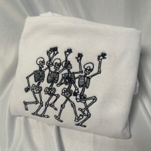 Skeleton Embroidered Halloween Sweatshirt