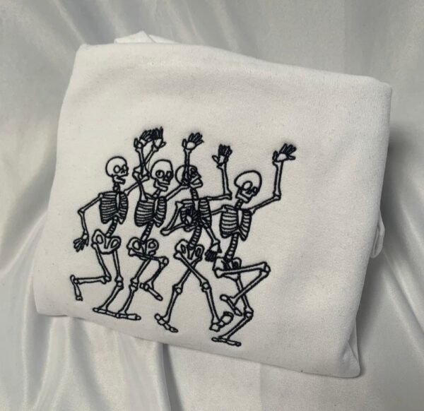 Skeleton Embroidered Halloween Sweatshirt