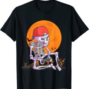 Skeleton Playing Game Halloween Shirt