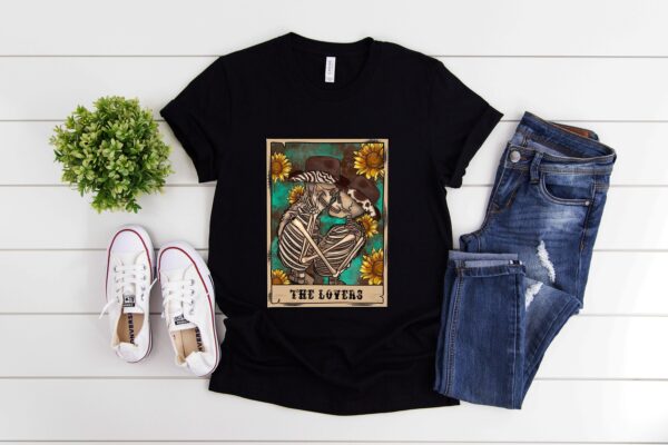 Skeletons The Lovers Tarot Card Shirt