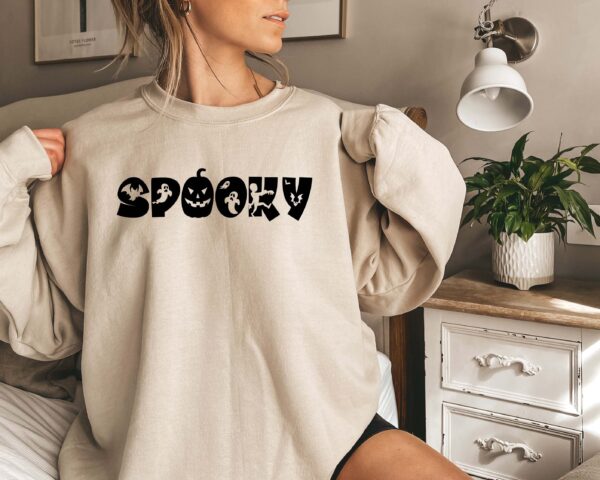 Spooky Boo Bat Pumpkin Halloween Sweatshirt