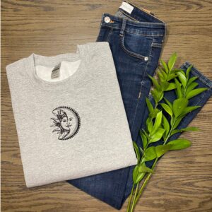 Sun Moon Embroidered Sweatshirt